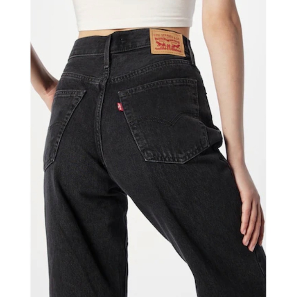Levi's Sz 27 '94 Baggy Black Loose Fit Jean 100% Cotton Boyfriend Streetwear - Picture 2 of 11